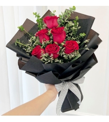 send 6 pcs. fresh red roses in bouquet to cebu