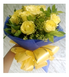 send 12 stems yellow roses bouquet to cebu