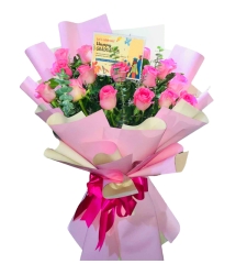 send 2 dozen of fresh pink roses bouquet to cebu