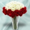 48 Red Roses and White Roses in Vase